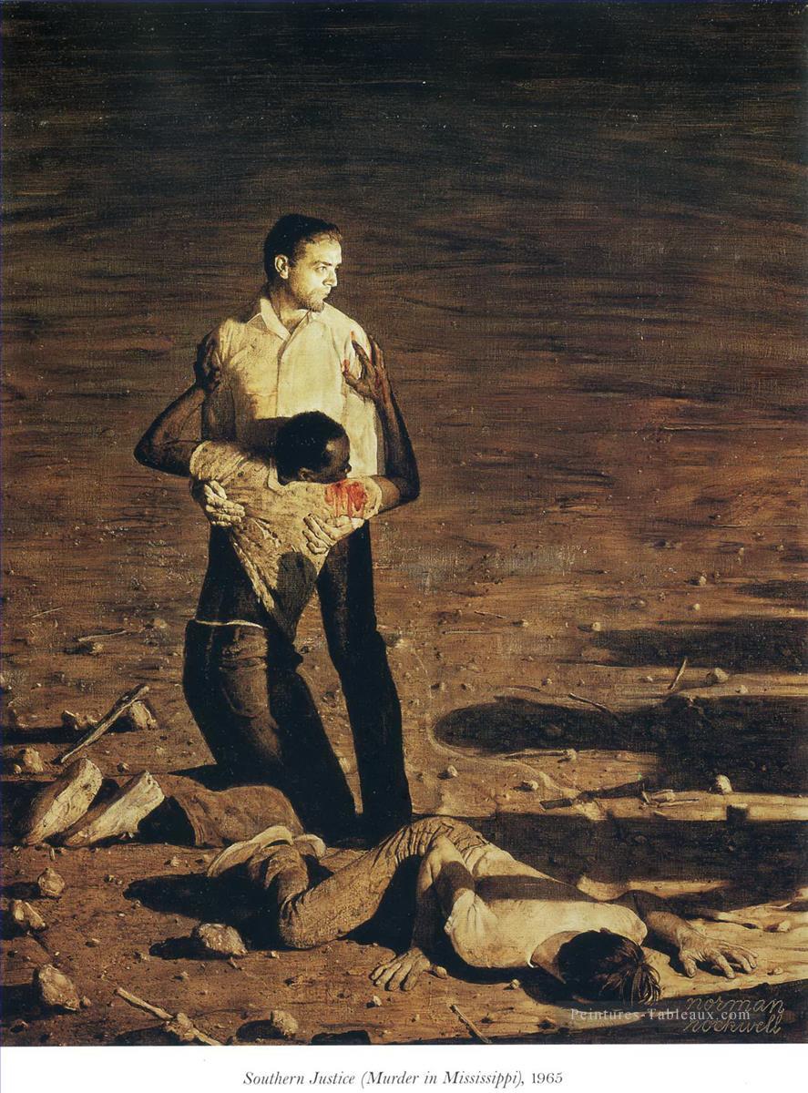 meurtre de la justice du sud à mississippi 1965 Norman Rockwell Peintures à l'huile